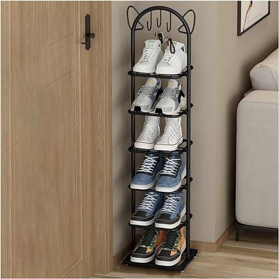 Slim 6-Tier Cat-Ear Metal Shoe Rack