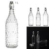 WDMT 1 L Glass Swing-Top Bottle, Reusable Ribbed Glass Water Bottle, BPA-Free view 3