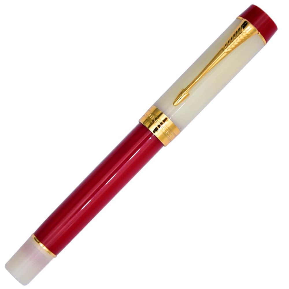 Ranvi Jinhao 100 Fountain Pen, Fine Nib, Gold Trim, Red