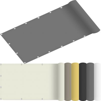 Waterproof Rectangular Sun Shade Sail 110 x 270 cm, Light Gray