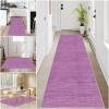 Long Hallway Runner Rug, Non-Slip Washable Kitchen Runner, 60 x 150 cm, Pink view 1