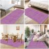Long Hallway Runner Rug, Non-Slip Washable Kitchen Runner, 60 x 150 cm, Pink view 3