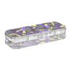 voucong Transparent Double-Layer Pencil Storage Box, Camouflage, Yellow/Purple/Black view 1