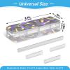 voucong Transparent Double-Layer Pencil Storage Box, Camouflage, Yellow/Purple/Black view 3