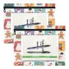 2-Pack Pencil Cases with Smooth Zippers, 3-Ring Binder Pen Holders, White Snowman Plaid view 2