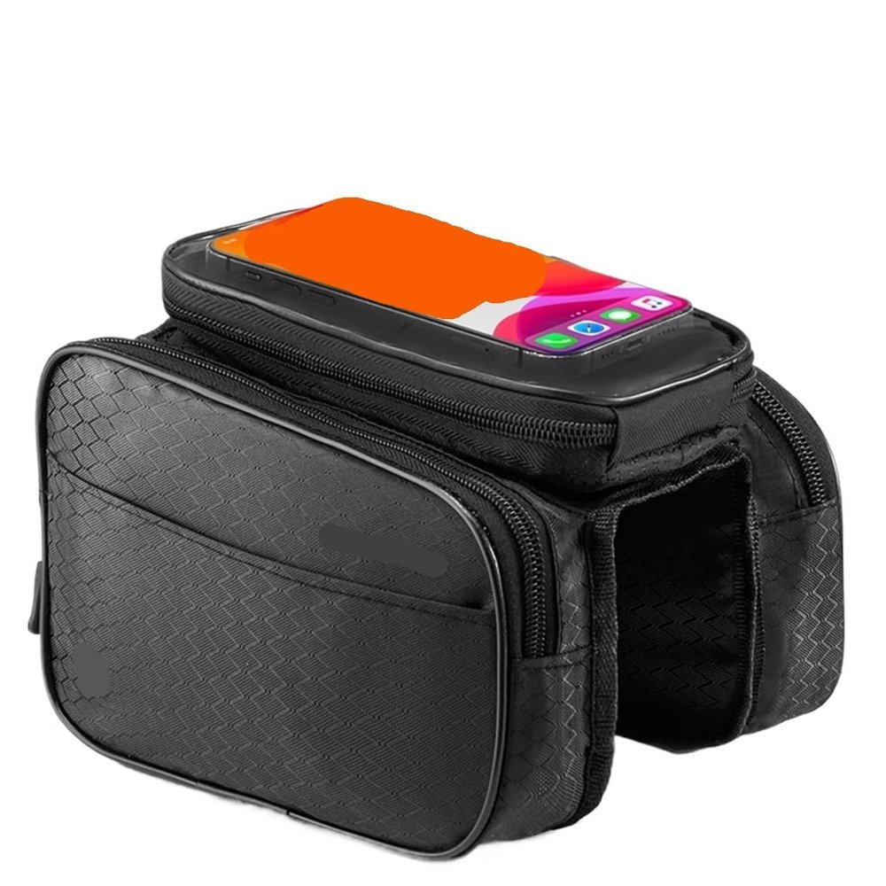 XUWEWI Bike Frame Bag, Waterproof Phone Holder, Front Top Tube Bag for Mountain Bikes