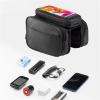 XUWEWI Bike Frame Bag, Waterproof Phone Holder, Front Top Tube Bag for Mountain Bikes view 4