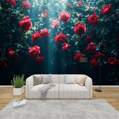 PaxGloz Red Roses Photo Wallpaper, Nonwoven, 150 x 105 cm