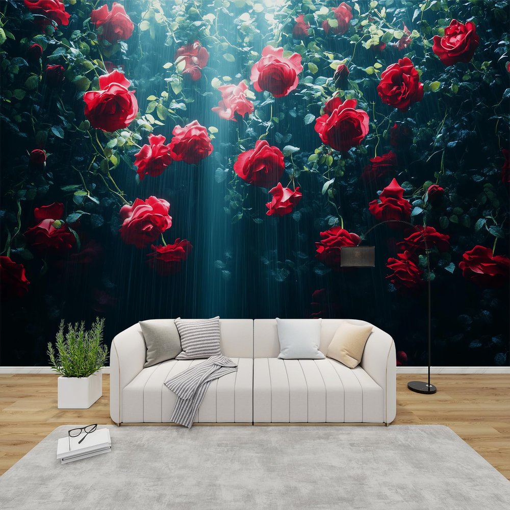 PaxGloz Red Roses Photo Wallpaper, Nonwoven, 150 x 105 cm