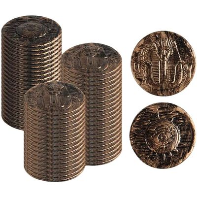Ericetion 100-Piece Plastic Egyptian-Themed Game Coin Set