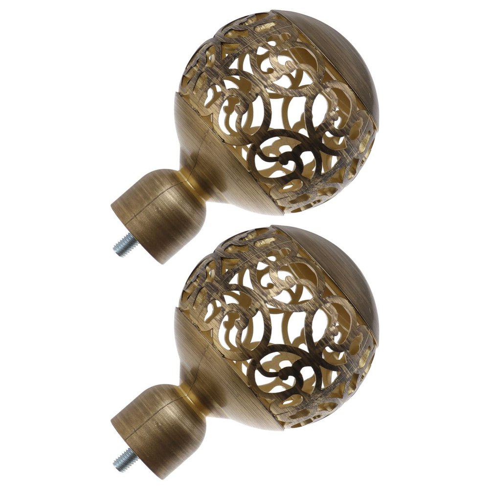 Elegant ABS Curtain Rod Finials, 2 Pieces, Gold