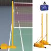 HAVVMK Badminton Net Stand, 1.55 m High, with Wheels view 1