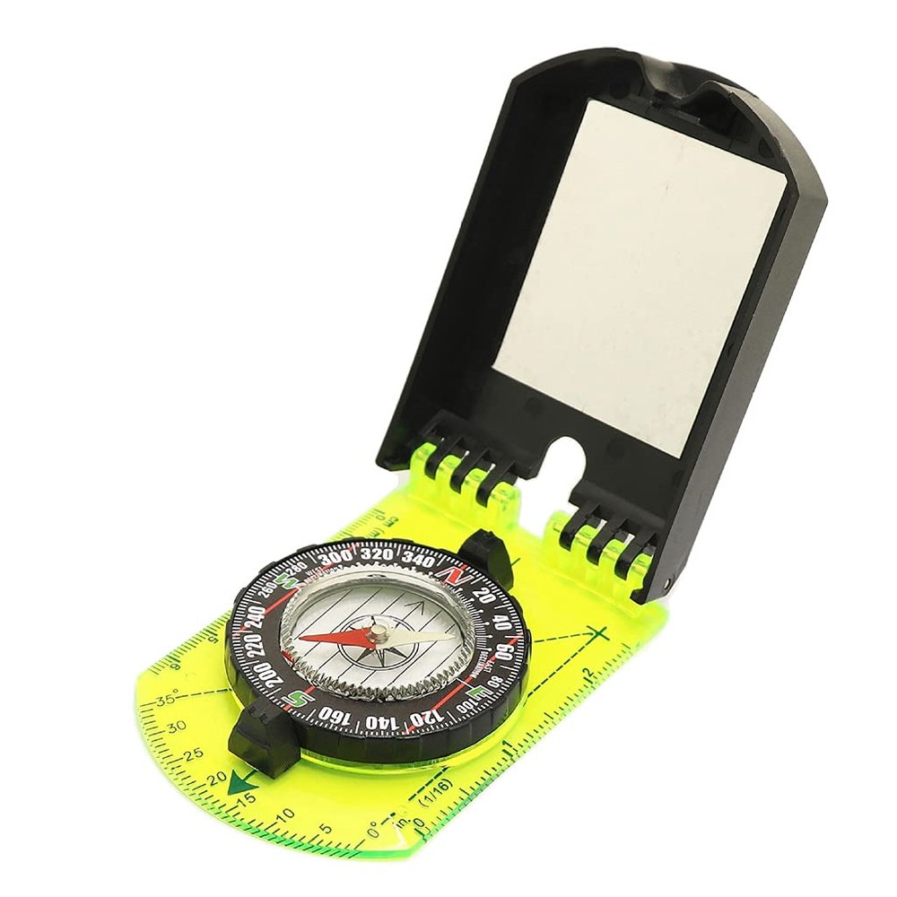 Ldbuejiaja Multifunctional Portable Compass with Measuring Scale, Map, and Mirror for Outdoor Survival, Camping, and Hiking