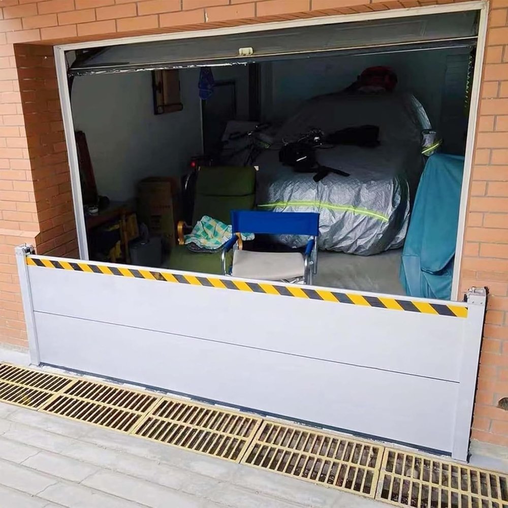 Reusable Aluminum Flood Barrier, Waterproof Flood Protection for Doors and Garage Entrances, 200 x 80 cm