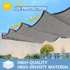 Retractable Wave Sun Shade Sail 0.6 x 6 m with Mounting Ropes, Light Gray/Sky Blue view 2