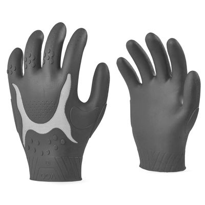 Vgo... 1 Pair Professional Work Gloves for Men, 360° Waterproof TPE Gloves with Excellent Grip for All-Day Comfort (TP1212-ML, Navy Blue, M)