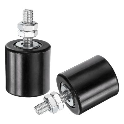 QUARKZMAN 2-Pack Sliding Gate Guide Rollers, 1.7 in, Black