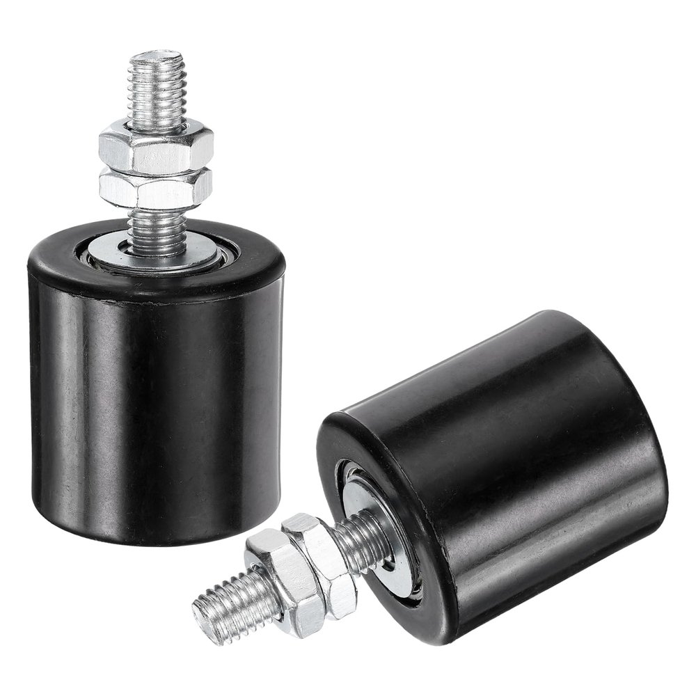 QUARKZMAN 2-Pack Sliding Gate Guide Rollers, 1.7 in, Black