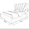 SeproMeble Slim 3 Upholstered Bed with Headboard, 140 x 200 cm, Double Bed with Storage Box and Wooden Slats, Velvet Fabric, Green view 4