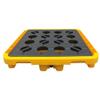 Spill Containment Pallet, Yellow and Black Polyethylene, Stackable Modular Leakproof Tray, 68 x 68 x 15 cm view 1