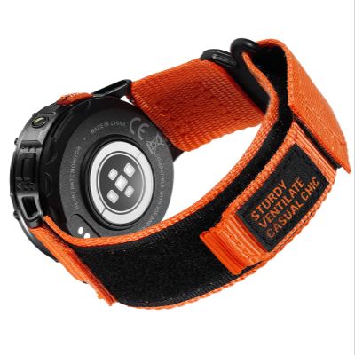 MEGALITH 22mm Nylon Watch Band for Men, Replacement Hook-and-Loop Strap with Quick Release, Adjustable Sport Band, Orange