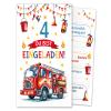 Junaversum Firefighter 4th Birthday Invitations for Boys, 6 Cards with Envelopes view 2