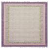 Traditional Handcrafted Cotton Dhurrie Rug, Geometric Washable Flatweave, Purple and Beige, 0.5 cm Thick view 1