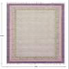Traditional Handcrafted Cotton Dhurrie Rug, Geometric Washable Flatweave, Purple and Beige, 0.5 cm Thick view 3