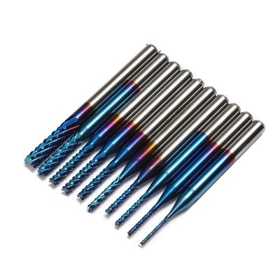 V-Groove Spiral Tapered Router Bits, 3.175 mm Shank, Carbide, 2-Flute PCB Engraving Set, 0.8–3 mm Flat Ball Nose, 10-Piece