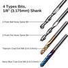 V-Groove Spiral Tapered Router Bits, 3.175 mm Shank, Carbide, 2-Flute PCB Engraving Set, 0.8–3 mm Flat Ball Nose, 10-Piece view 3
