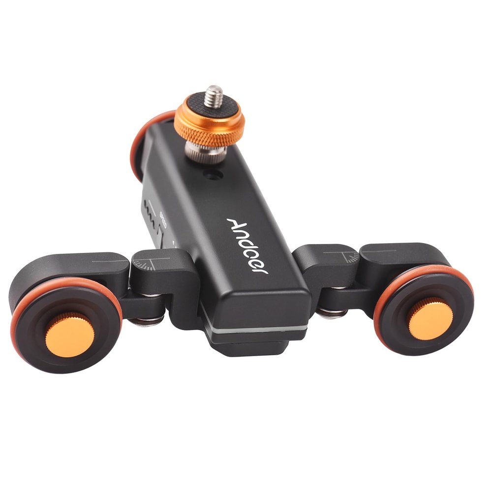 Goshyda Wireless Video Camera Slider with 3 Wheels, Motorized Camera Slider with 3-Speed Remote Control for DSLR Camcorders and Smartphone Time-Lapse