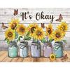 ARVALOLET Sunflower Printed Cross-Stitch Kit, 50 x 40 cm, DIY, 11-Count view 1