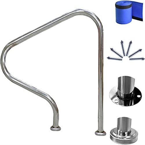Pool Handrail with Blue Grip Cover