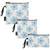 Amooorous Blue Blossoms Reusable Zipper Snack Bags, Portable, for Kids, School, Lunches, and Adults, 3-Pack view 1