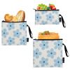Amooorous Blue Blossoms Reusable Zipper Snack Bags, Portable, for Kids, School, Lunches, and Adults, 3-Pack view 2