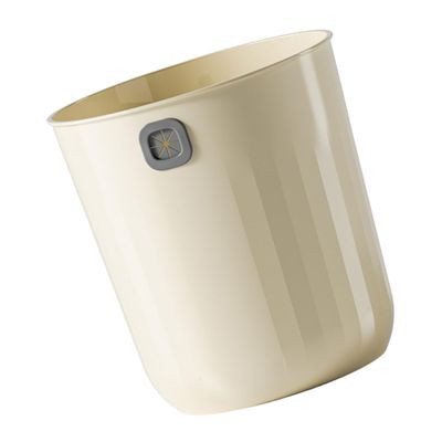 ULTECHNOVO Small Multifunctional 12L Beige Trash Can, Sturdy PP, Open-Top Design for Office and Bathroom