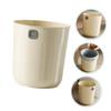 ULTECHNOVO Small Multifunctional 12L Beige Trash Can, Sturdy PP, Open-Top Design for Office and Bathroom view 4