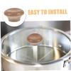 KOCKSHION 3-Piece Universal Brown Pot Lid Knobs, Synthetic Material, Easy to Install, Classic Replacement Handles for Pots and Pans view 3