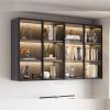 Wall-Mounted Display Cabinet with Glass Doors view 1