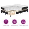 vidaXL Velvet Box Spring Bed with Headboard, Black, 200 x 100 cm view 4
