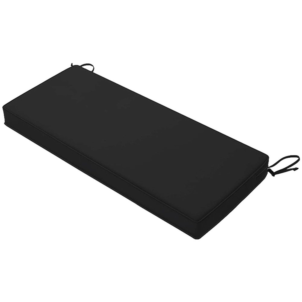 JORTUIO Outdoor Bench Cushion, Waterproof, Non-Slip, Black, 150 x 55 x 5 cm