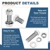sourcing map M8 x 40 mm 304 Stainless Steel Hex Bolts, Nuts and Washers, 5 Sets view 3