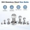 sourcing map M8 x 40 mm 304 Stainless Steel Hex Bolts, Nuts and Washers, 5 Sets view 4