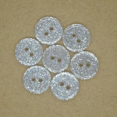50 Resin Sewing Buttons for Scrapbooking, Round, Silver Powder, Pearl, 2-Hole, JS9014, 13.0 mm