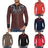 WAZHAKU Men's Embroidered Cowboy Western Shirt view 2