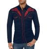 WAZHAKU Men's Embroidered Cowboy Western Shirt view 3