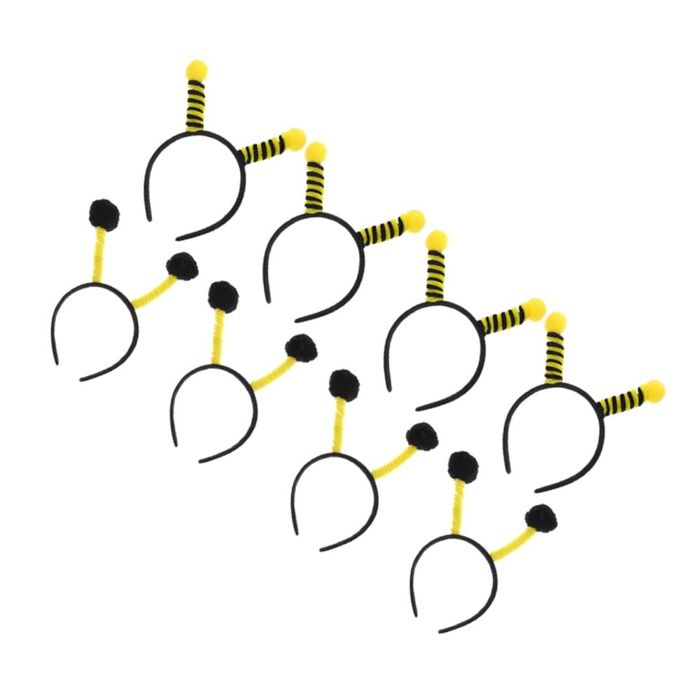 KAILIKETIY 8-Pack Bee Headbands with Antennae, Black and Yellow
