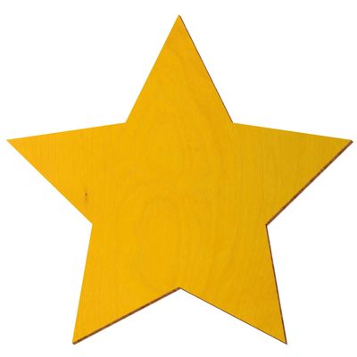 Yellow Wooden Star V3, Double-Sided, 3 mm Birch Plywood