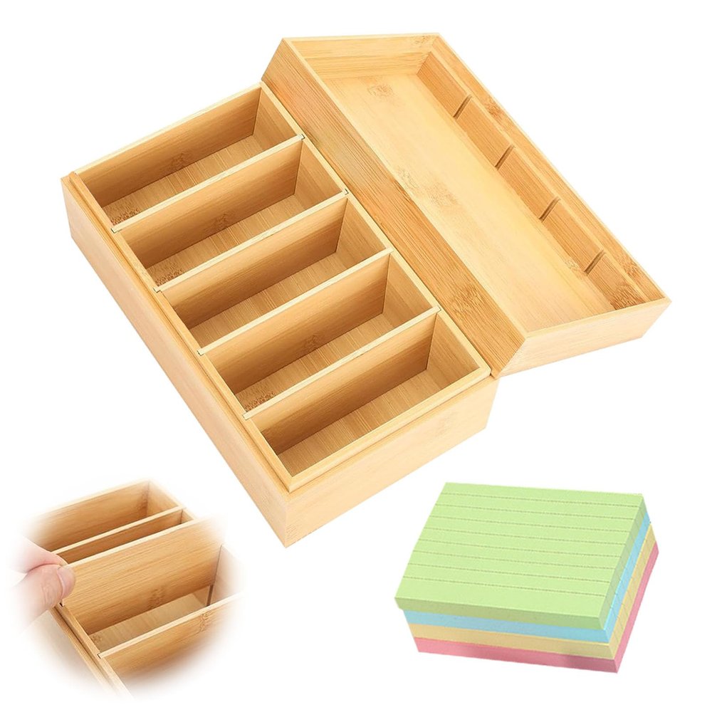 CAAGGMM A7 Wooden Flashcard Box with Lid, 22 x 12.6 x 9 cm