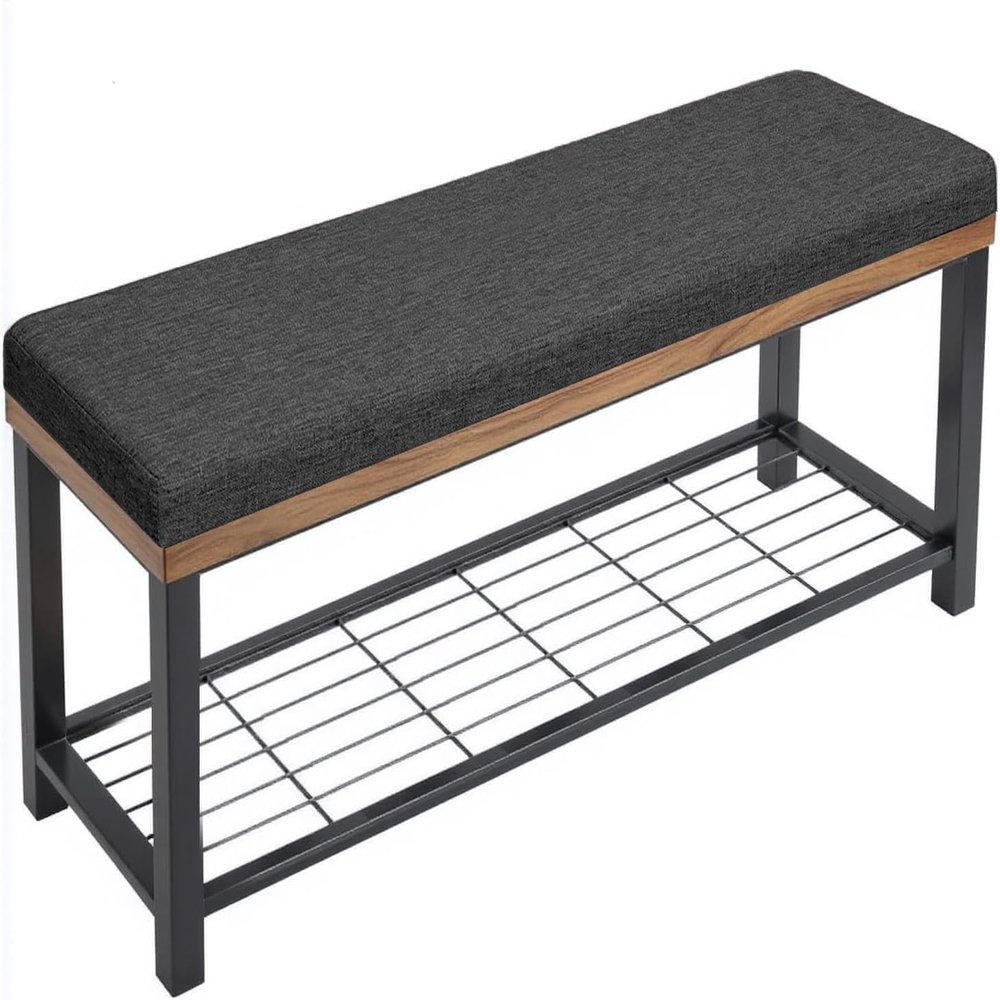 ELYSYSRL Linen Bench Cushion, Dark Gray, 130 x 45 x 3 cm